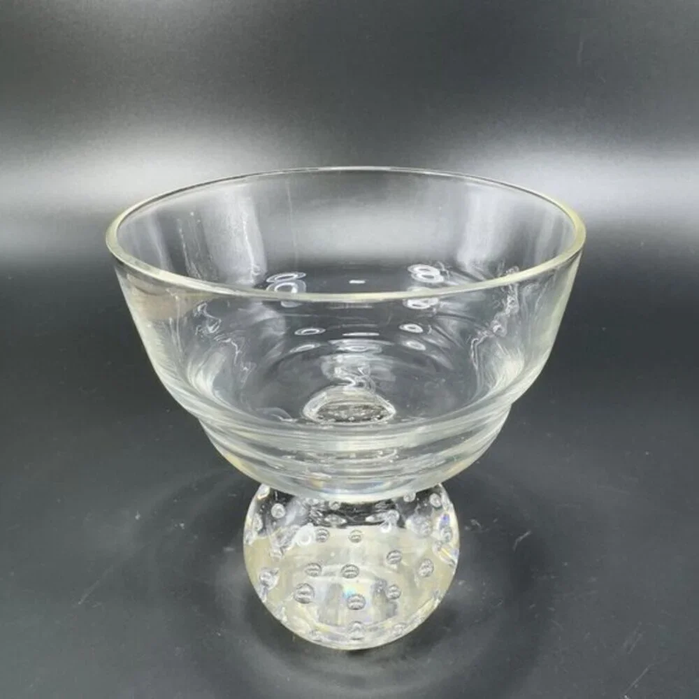 Carl Erickson Set2 Clear Controlled Bubble Glasses Stemware BarWare Goblets Cups